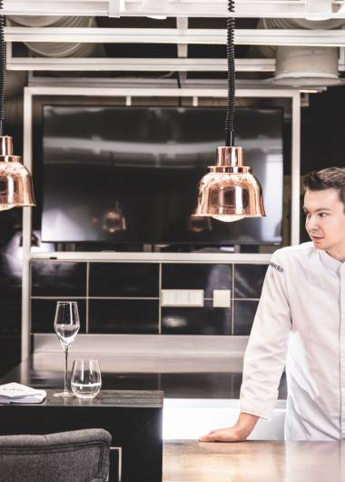 Lukas the Chef in his kitchen