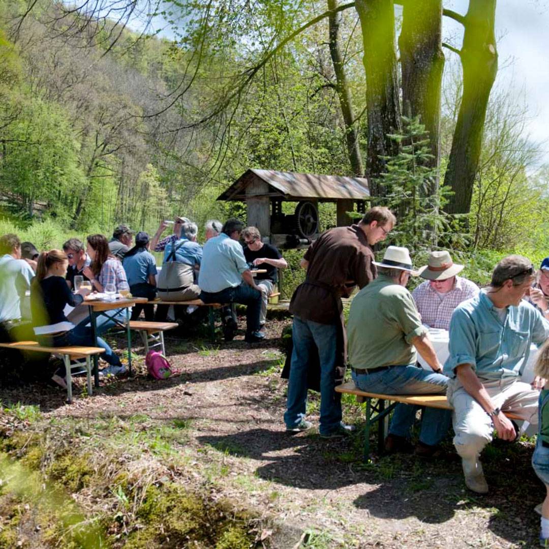 the fishing club having a grillparty