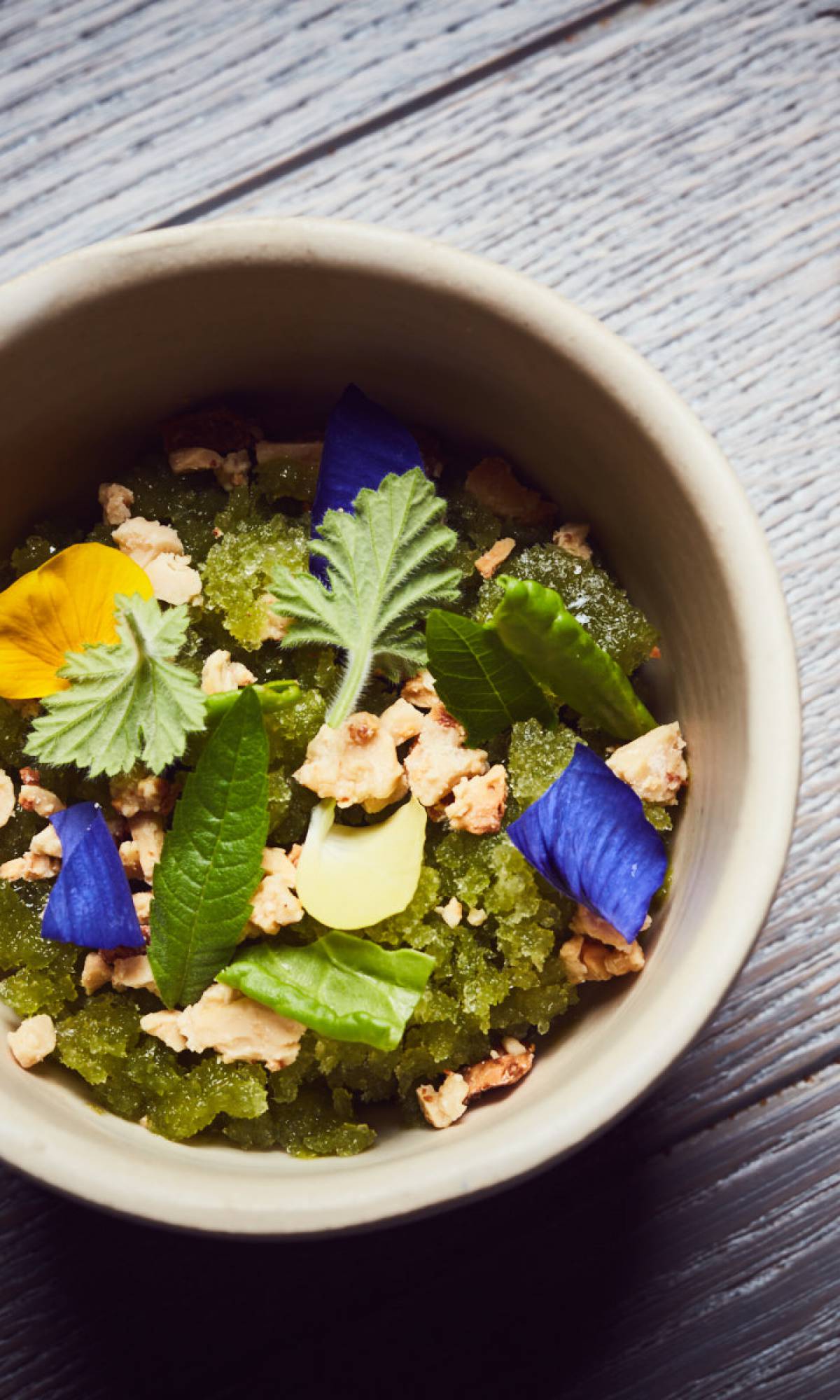 Fresh herbs in a bowl