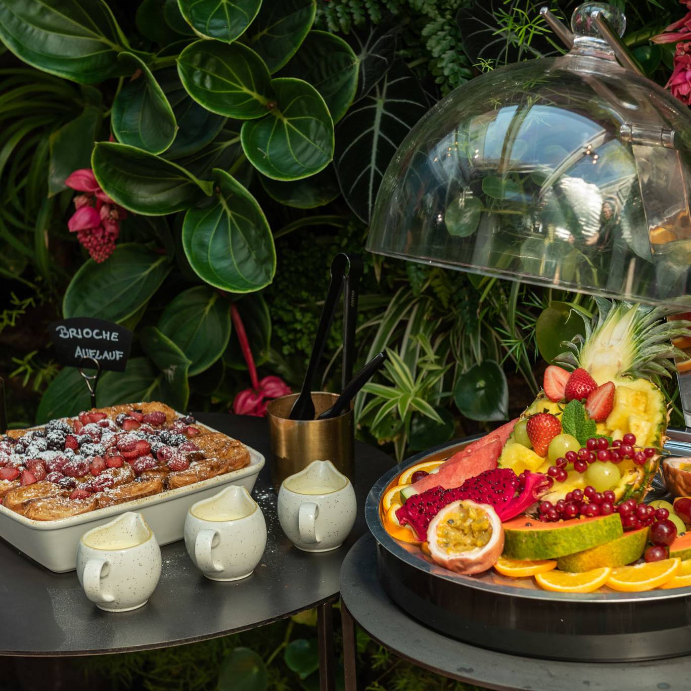 Culinary variety - fresh fruit under a glass dome