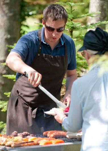 fisherman having a grillparty