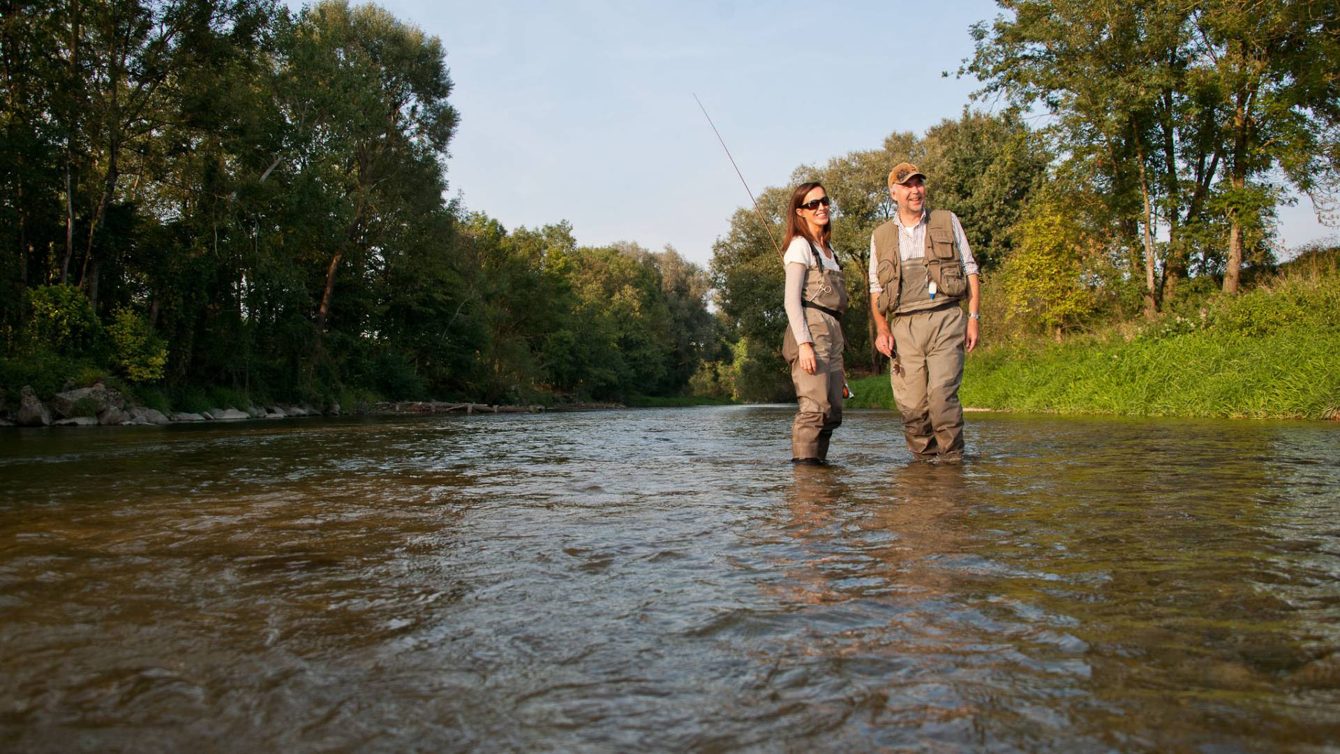 Zwei Angler in Antiesen